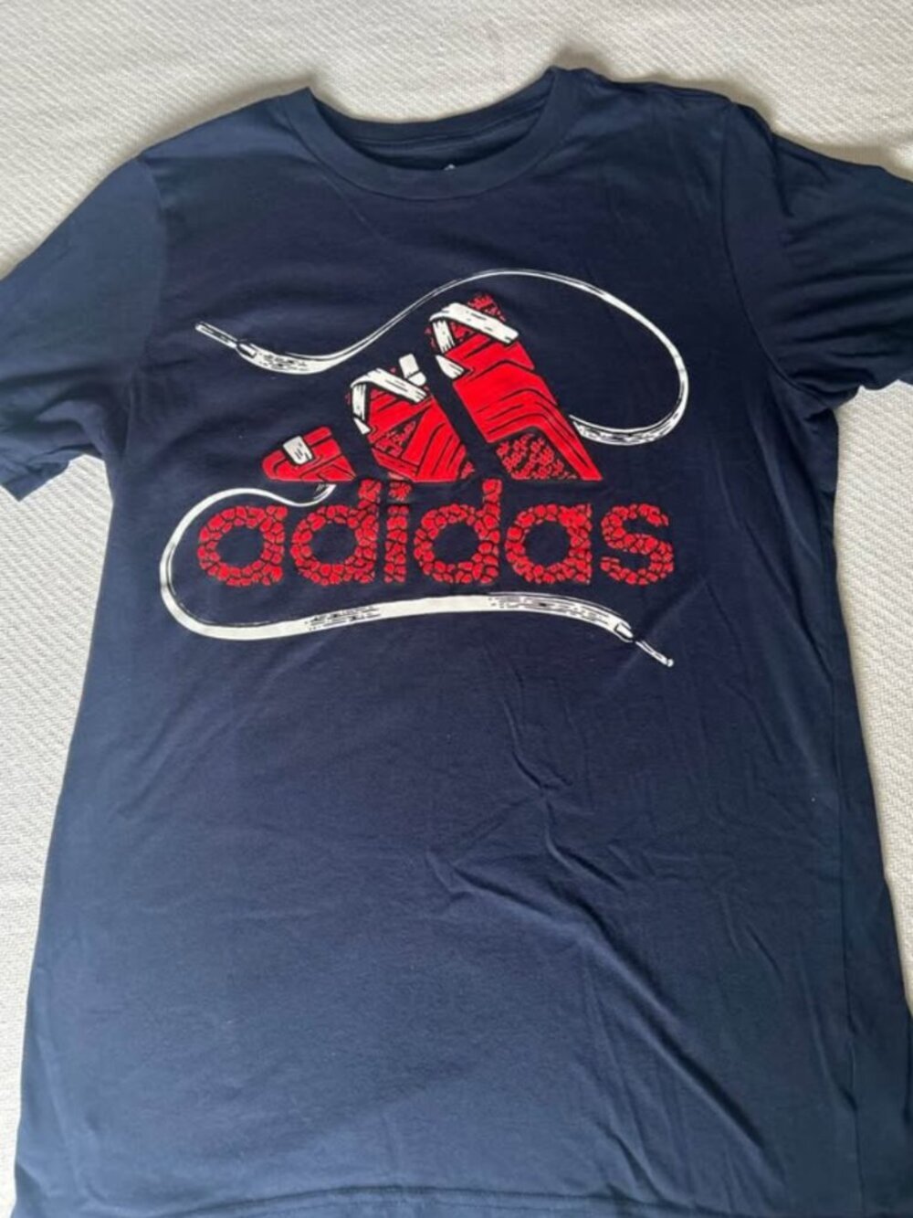 Adidas Navy Blue T-Shirt Boys Size L